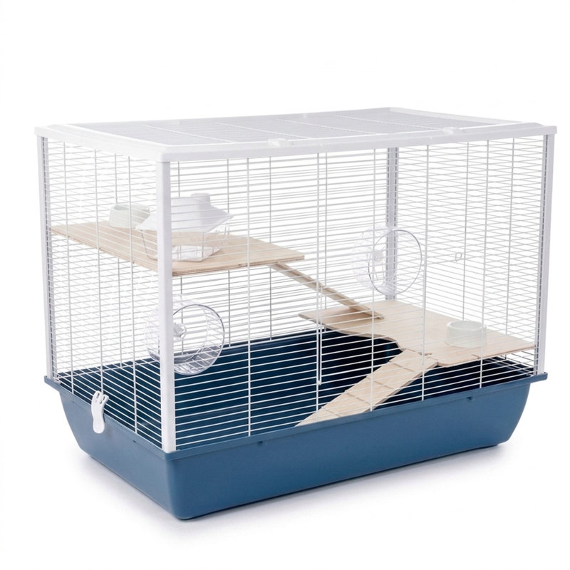 Hamster & Rat Cage Langham 78x48x58cm - Blue/White, 2 Floors | Little Friends
