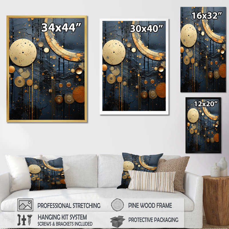Élégance industrielle - Collages abstraits, salon d'art mural, Toile tendue, H 32 po x l 24 po x P 1 po