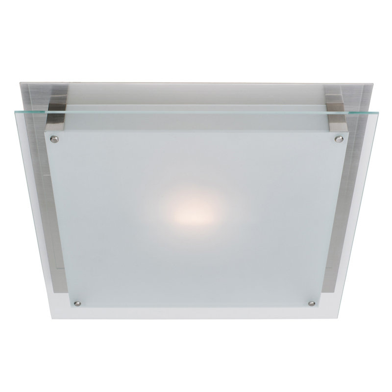 Retha Glass Flush Mount, 3" H x 15.75" W x 15.75" D