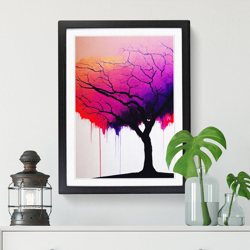 FRM-V0523-1873X Plum Tree Painted - Picture Frame Print, Oak, 64cm H x 46cm W x 2cm D