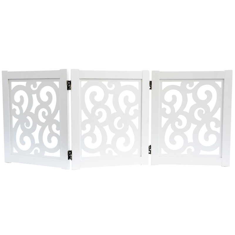 Barrière pour animaux 3 panneaux Ashfield & Harkness - Scroll - Blanc, Blanc