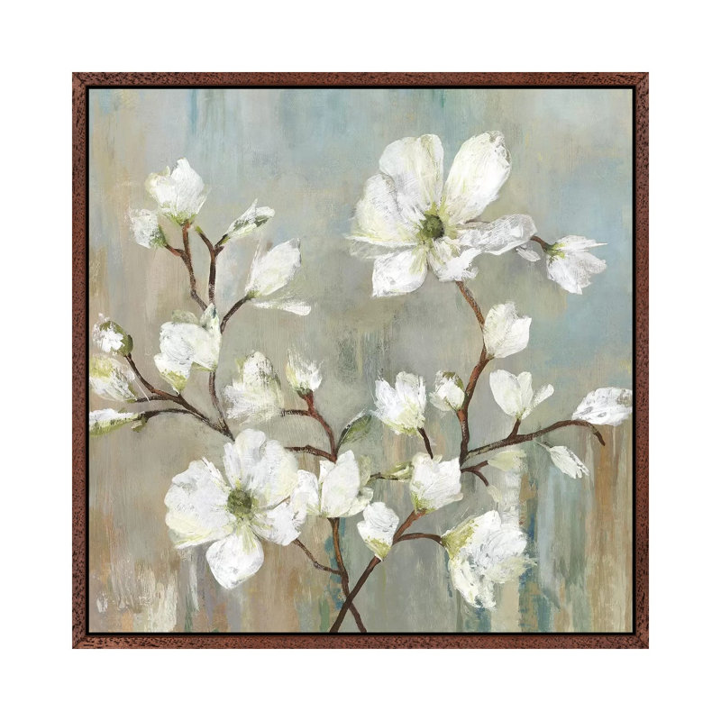 Sweetbay Magnolia II by Allison Pearce - Painting on Canvas, Classic Brown Wood Framed Canvas, 93.98 cm H x 93.98 cm W