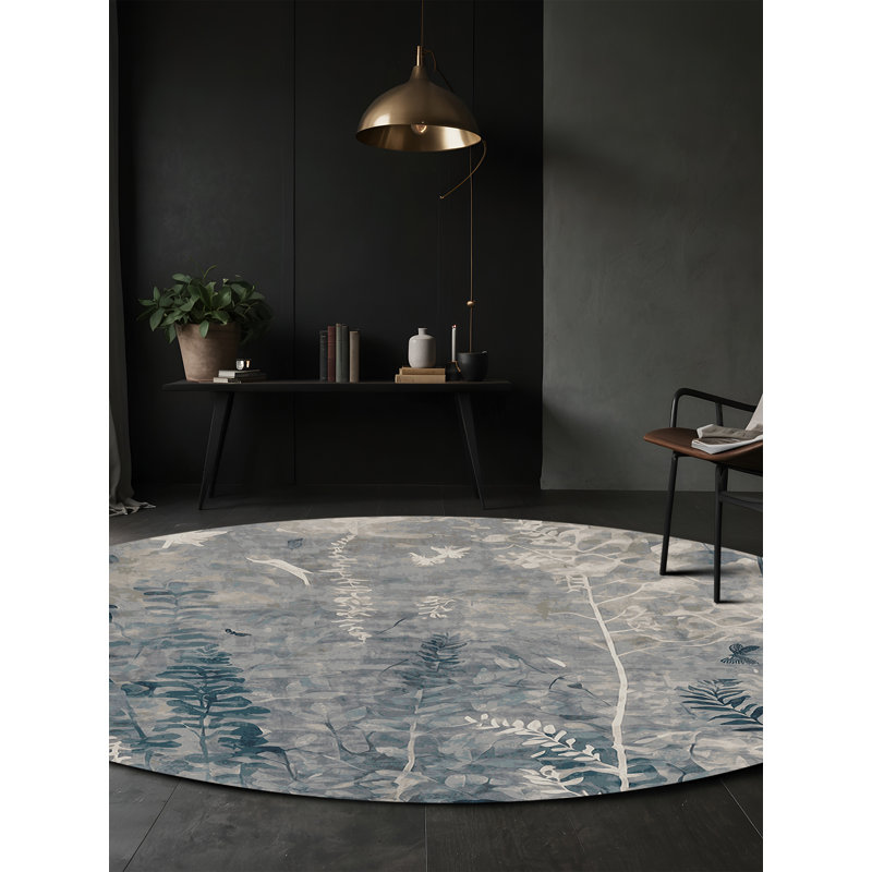 Tapis vert soyeux et moelleux, Rond 4 pi