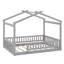 Structure de lit en bois avec clôture-709526561
