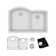 Quartz 33" x 22" x 10" Double Basin Undermount Kitchen Sink with Basket Strainer
