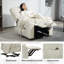 Fauteuil relevable, fauteuil inclinable électrique avec poche latérale, blanc crème