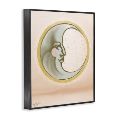 Visage de lune en cercle, estampe numérique par Elizabeth Medley