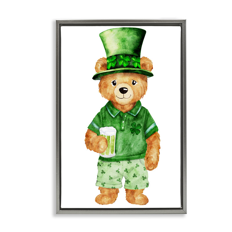 Cadre flottant Saint-Patrick, conception par Amy Hall, Cadre flottant gris lustré, H 25 po x l 17 po