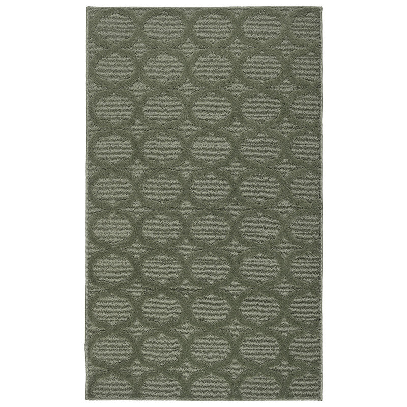 Ensemble de tapis vert touffeté à motif géométrique Togut