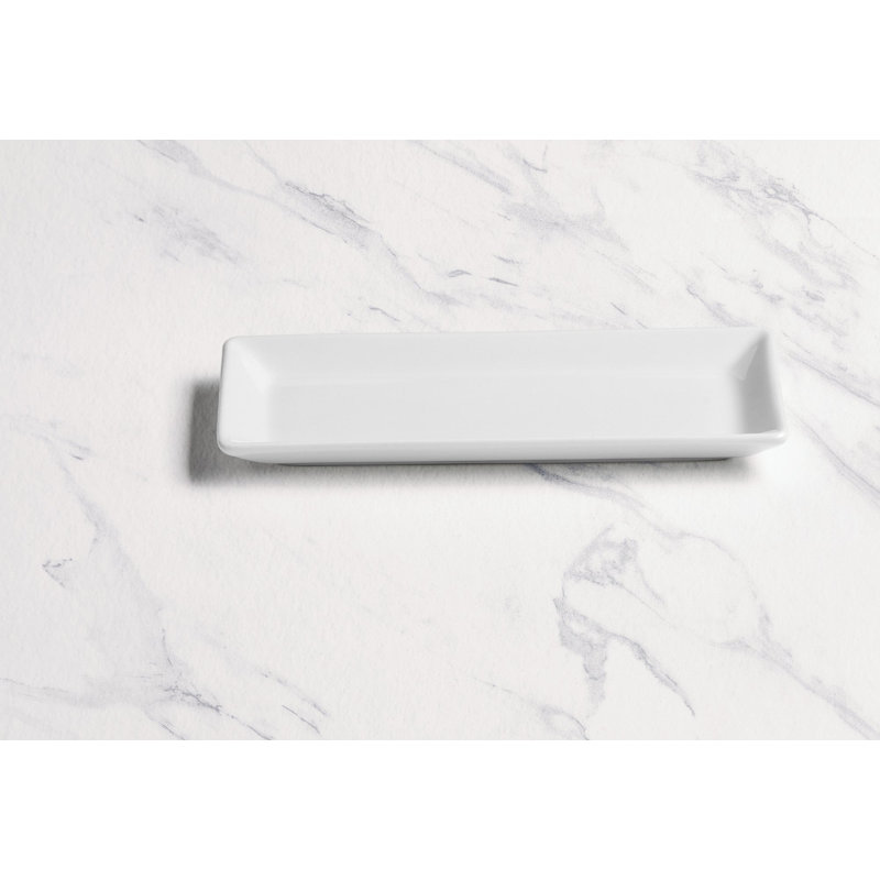 PANORAMAN Assiette rectangulaire en porcelaine ivoire panoramique de qualité supérieure | Va au micro-ondes et au lave-vaisselle