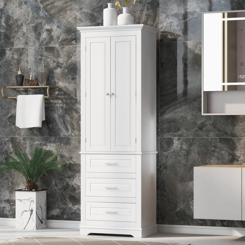 Armoire de rangement haute avec 3 tiroirs
