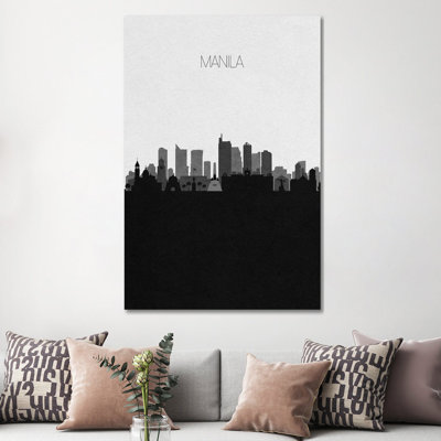 Manila, Philippines City Skyline by Ayse Deniz Akerman - Print on Canvas