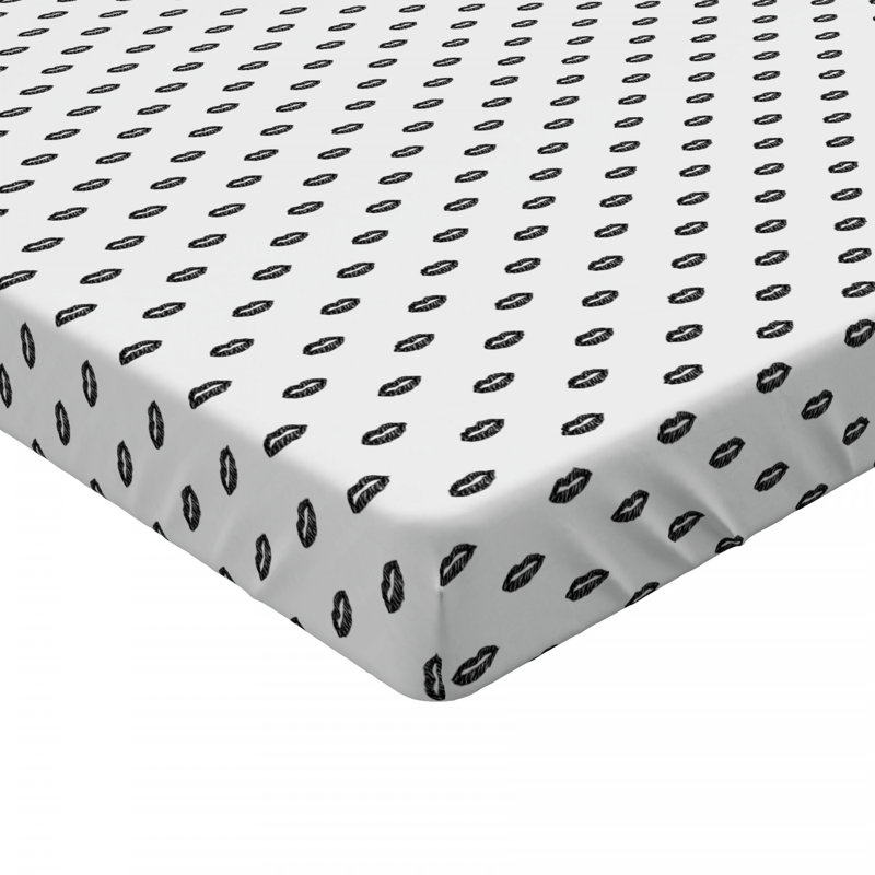 Microfiber Fitted Sheet, Twin Fitted Sheet, Black Lips