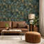 Papier peint bleu sarcelle Mid-Woods-1825509083