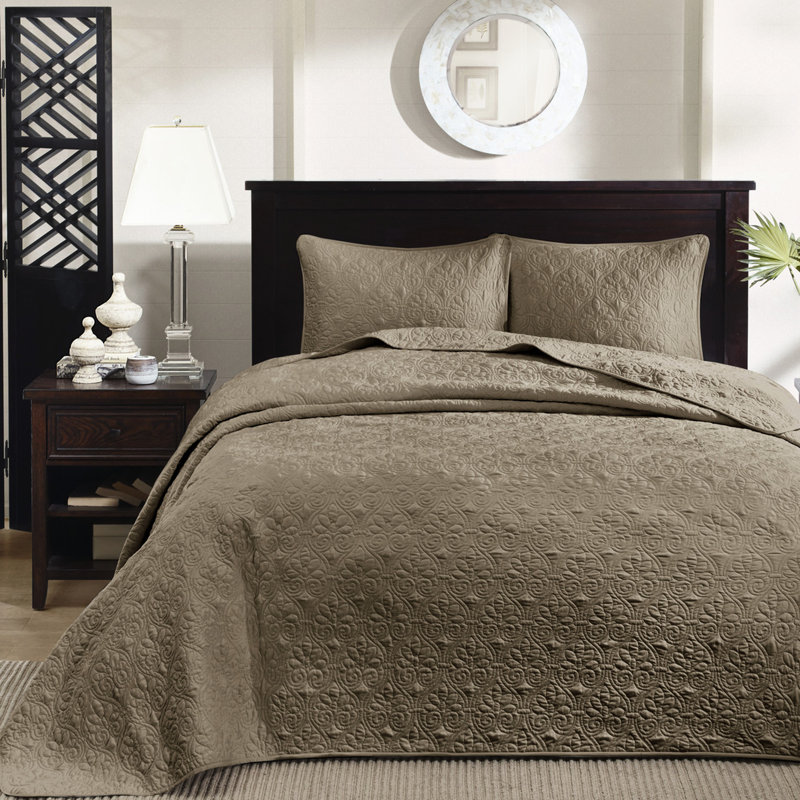 Couvre-lit réversible pour grand lit - Le matelassage élégant surdimensionné pour transformer le lit en coton prélavé de la chambre 2 taies décoratives incluses