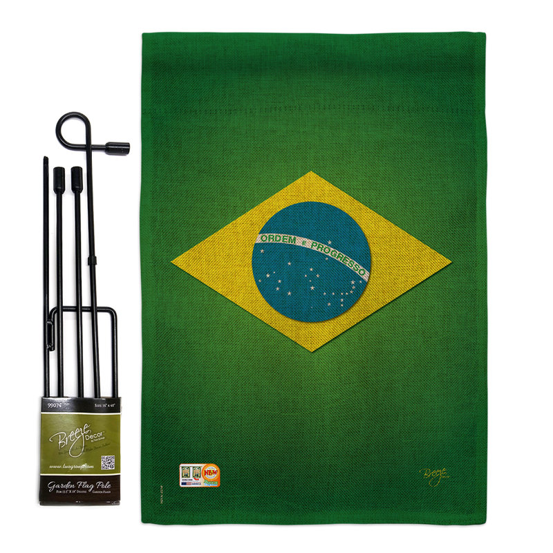Double Sided 18.5'' H x 13'' W Burlap Flag Set