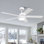 Ventilateur de plafond réversible à pales double face 52 pouces à 6 vitesses avec lumières DEL 3CCT à intensité variable et télécommande