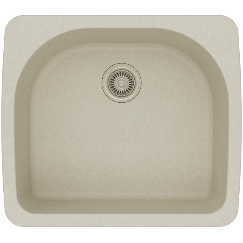 Quartz Classic 25" L x 22" W Drop-In Kitchen Sink, Bisque