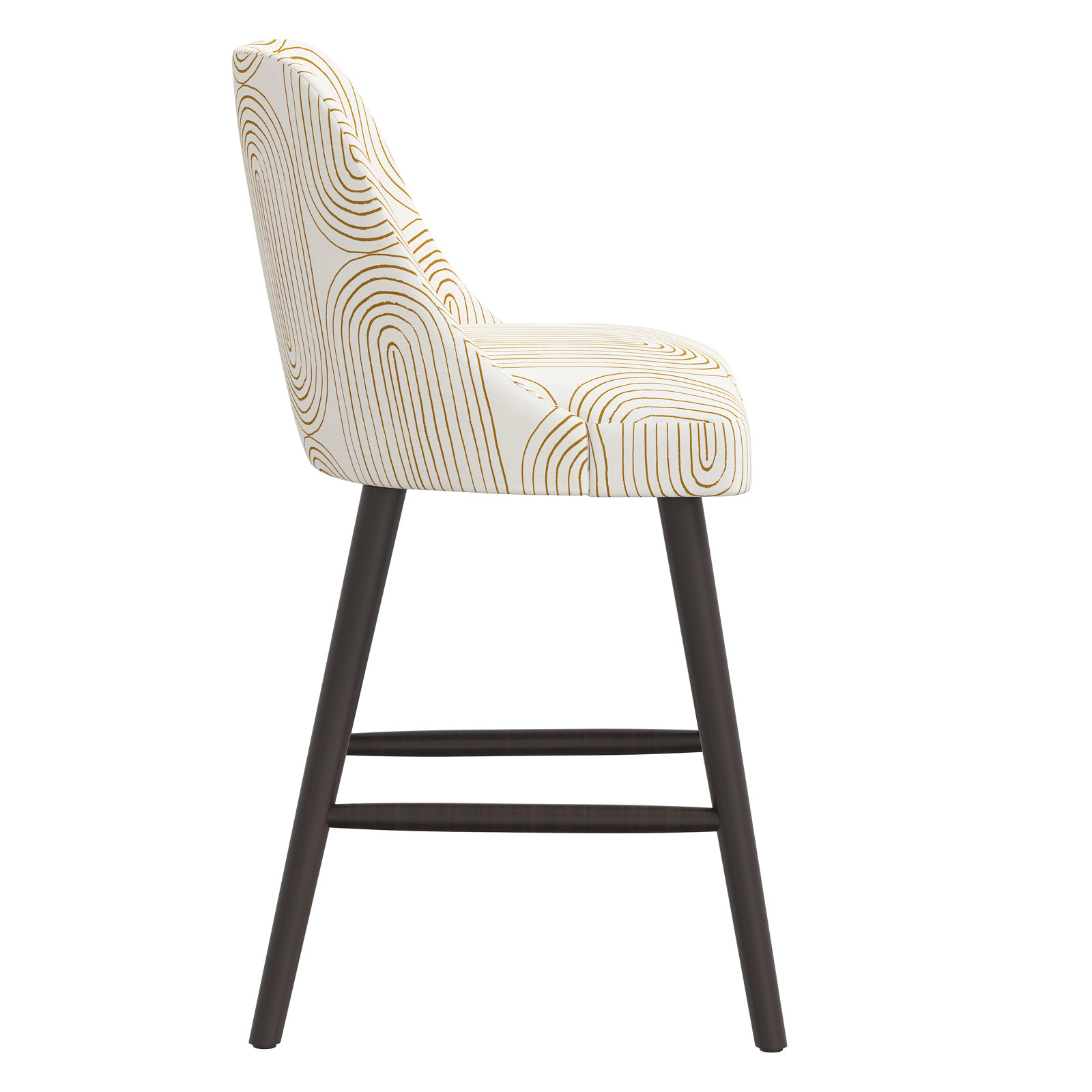 Gallie Bar & Counter Stool, Counter Stool (27” Seat Height), Oblong Mustard, Espresso