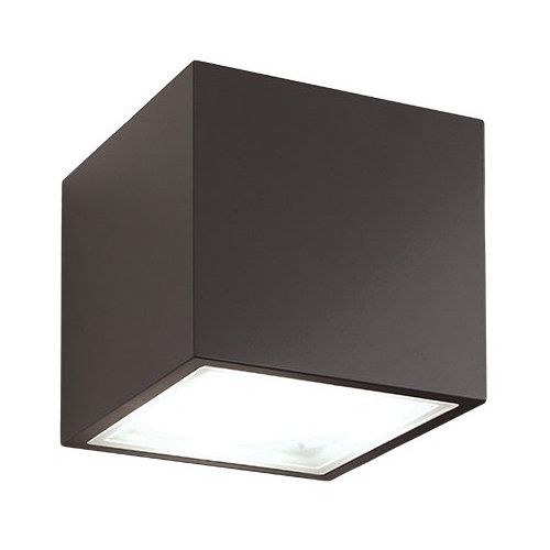 Bloc Aluminium LED Wall Light, Bronze, 5.5" H x 6" W x 4.5" D