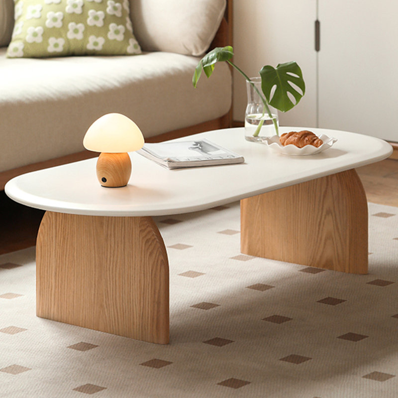 Table basse simple en bois massif Wabi-sabi