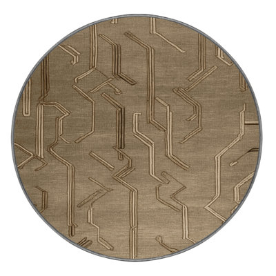 Machine Washable Art Deco Brown Area Rug