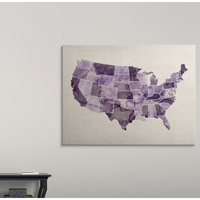«United States Watercolor Map» par Francy, impression d'art graphique