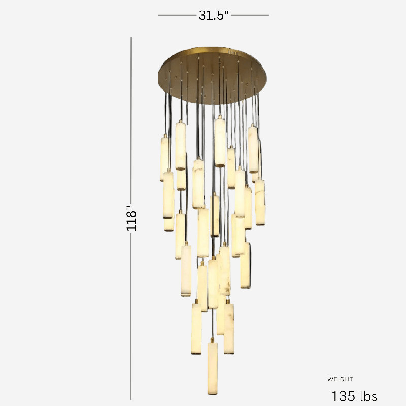 Lustre en verre 31 lumières Aman Cascade