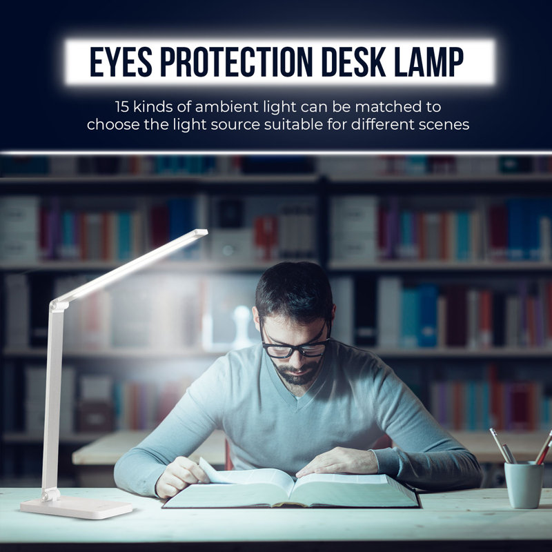 Neascu 11.4'' Table Lamp With USB and Wireless Charger