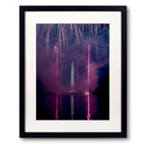 Fireworks At The Reflecting Pool Print by Angela Pan