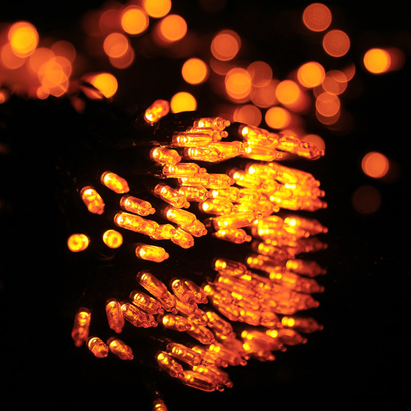 516" Halloween & Christmas Decorative 100-Bulb LED String Lights, Outdoor Waterproof, Reusable, Orange