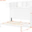 Grand lit mural avec armoires supérieures et porte-bouteilles, blanc, espace pour les petits espaces, support de matelas confortable, chambre d'amis blanche pliante à double piston, conception, aucun sommier requis