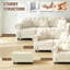 Canapé Chesterfield de 63 po en velours avec garniture cloutée et accoudoirs roulés, canapé de style Mid-Century moderne capitonné avec boutons, inclus 2 coussins-124120511