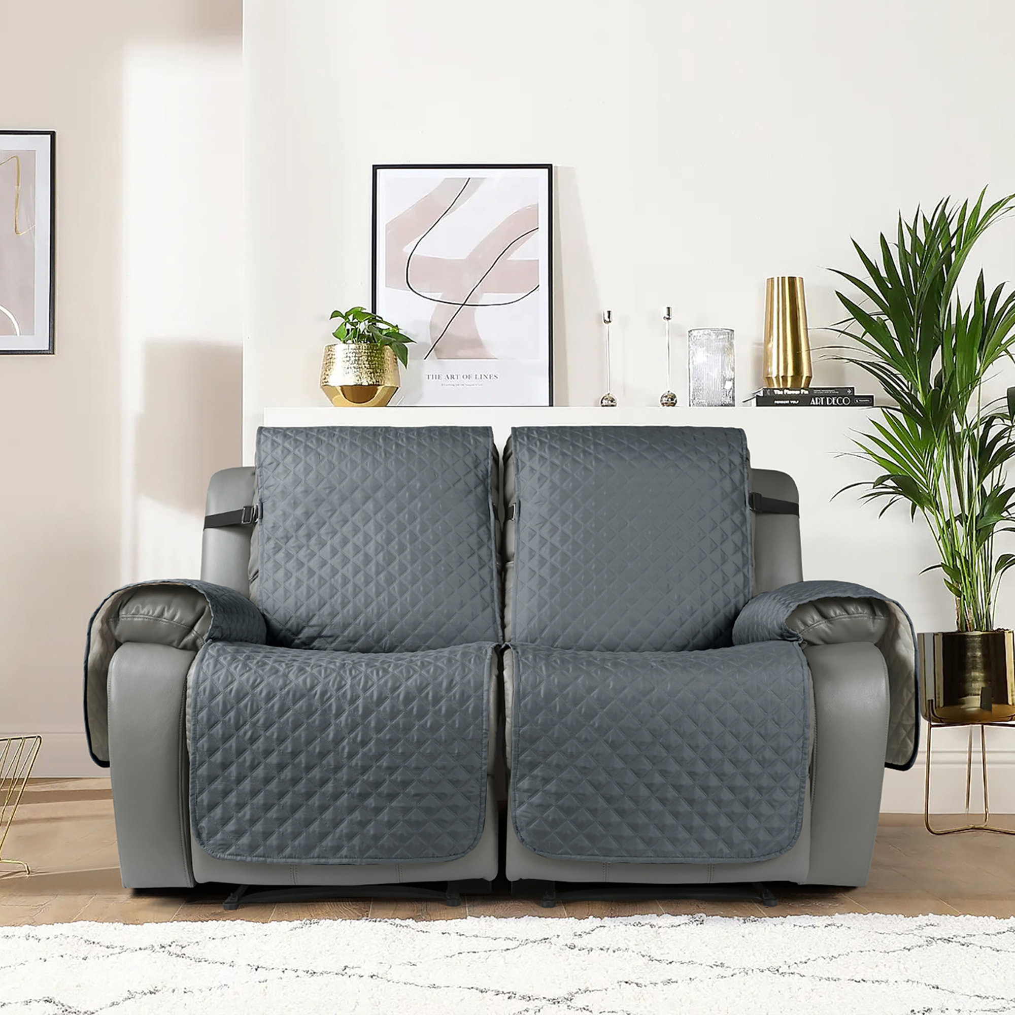 Canapé Modulaire Moderne Avec 4 Coussins Carrés + 2 Ronds - Gris, Prêt à Poser, Transformable En Canapé-lit, Aucun Assemblage Nécessaire