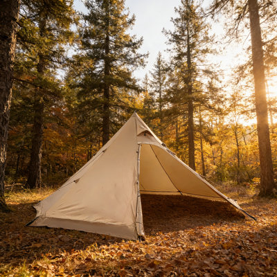 Hot Tent For 4 Persons Portable Waterproof Canvas Camping Tents Lightweight 4 Season Shelter Tents For Hiking Fishing Backpacking