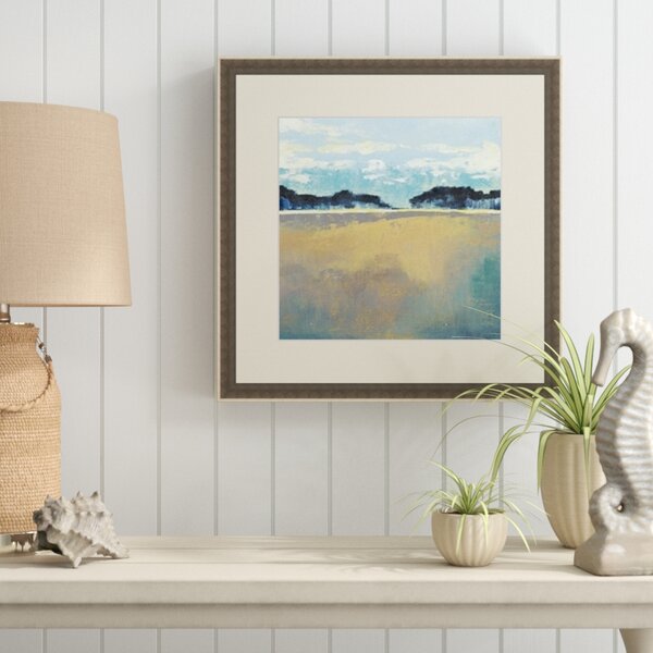 Highland Dunes 'aureate Seascape Ii' Framed Acrylic Painting Print 