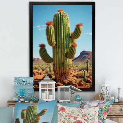 Leonisha, corail vert, cactus du désert, orgue I sur toile