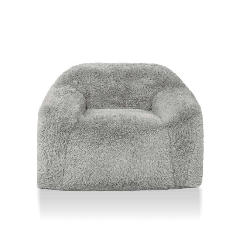Minnie 41.7"W Low Back Upholstered Accent Chair, Light Gray