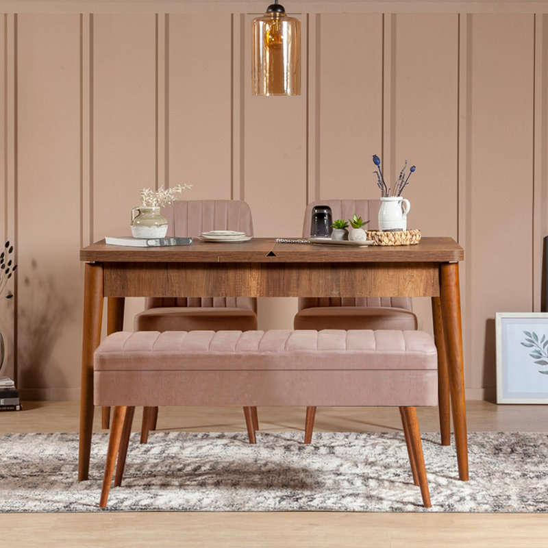 Ensemble de salle à manger Karyana, 4 pièces: table, 3 chaises