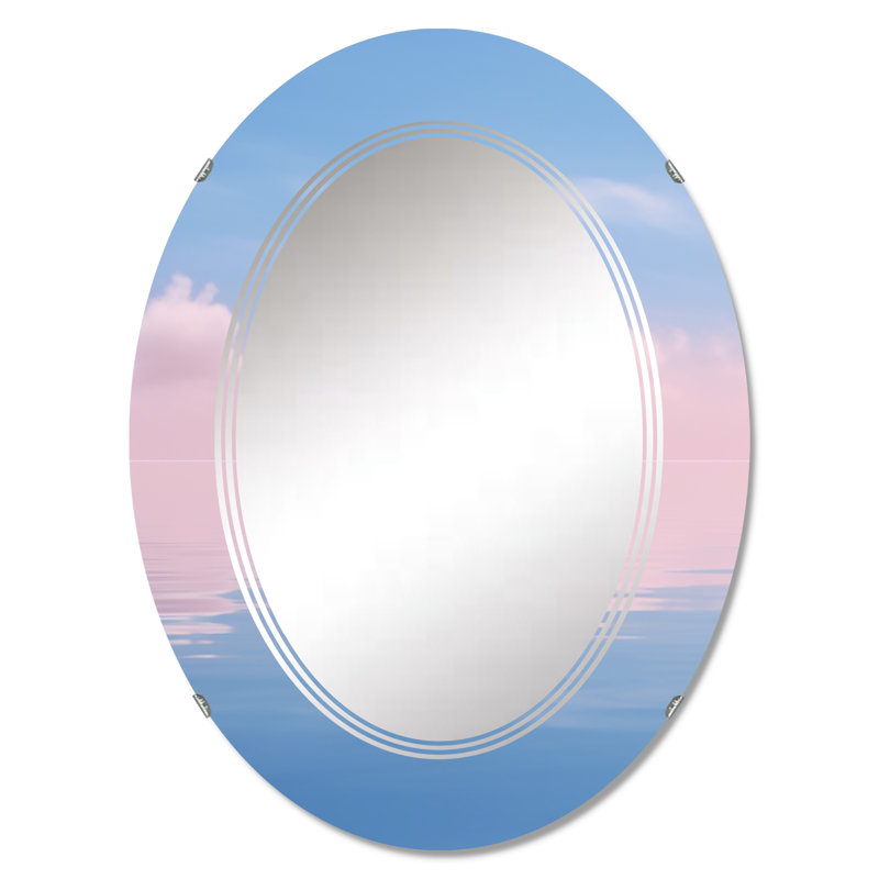 Sawiris - Miroir mural moderne ovale, 30 po x 20 po