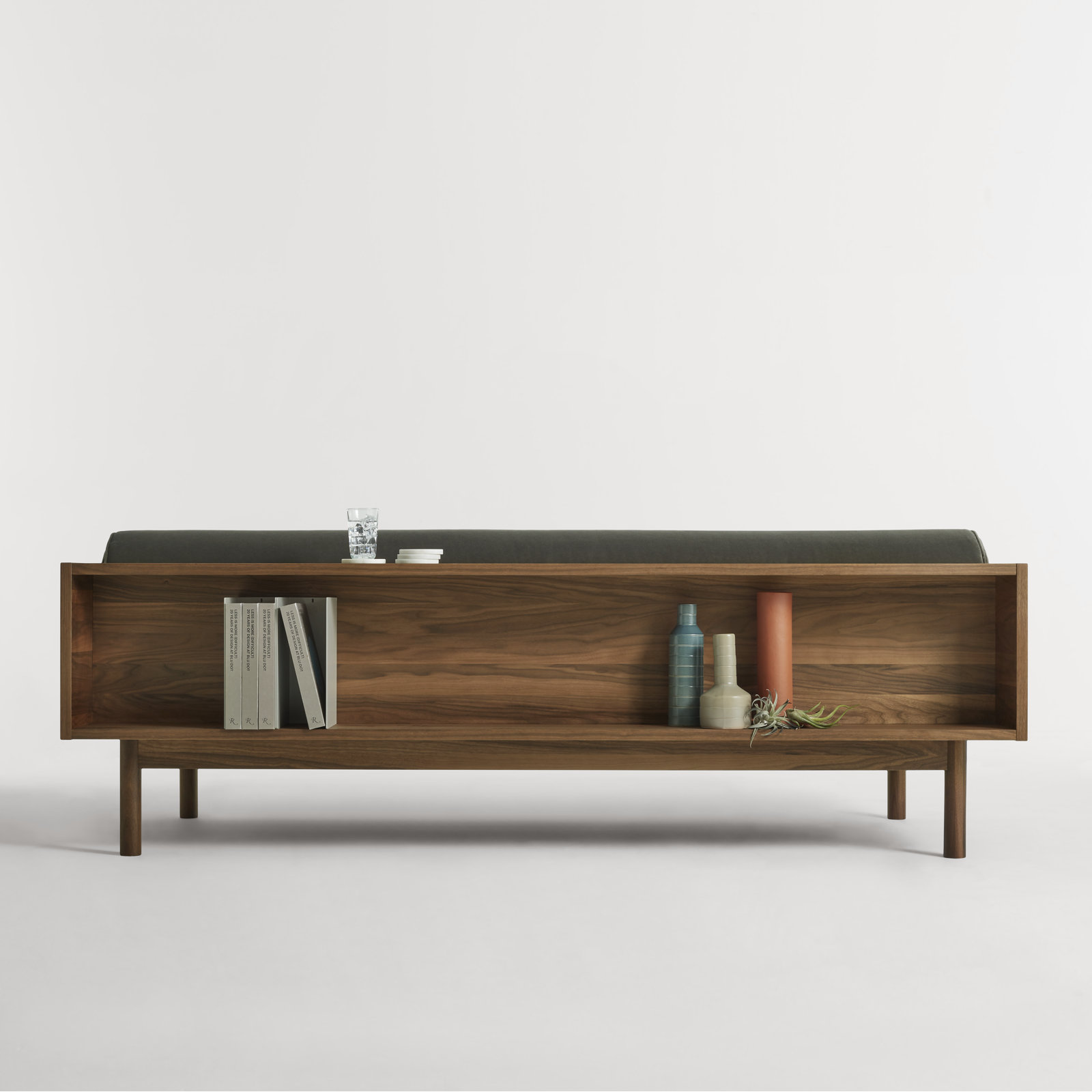 Souvenir 87'' Upholstered Sofa, Walnut, Storm Velvet Velvet