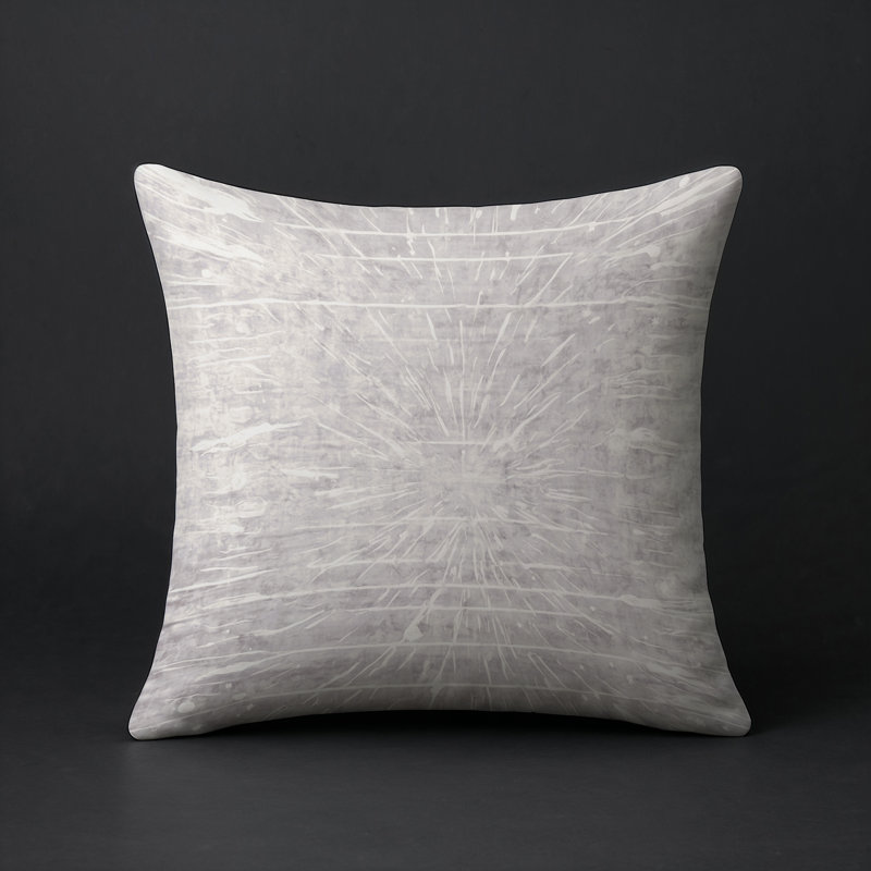 Coussin décoratif intérieur et extérieur Modern, Beige abstrait 11, Carré 18 po