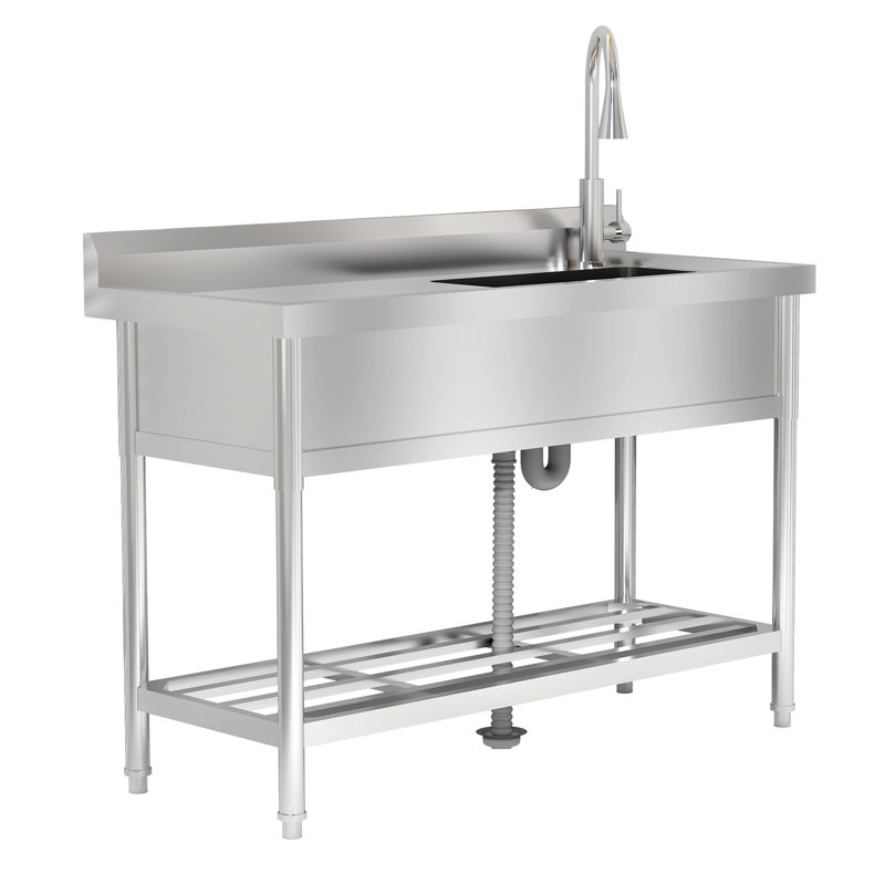 Bassin utilitaire robuste en acier inoxydable autoportant