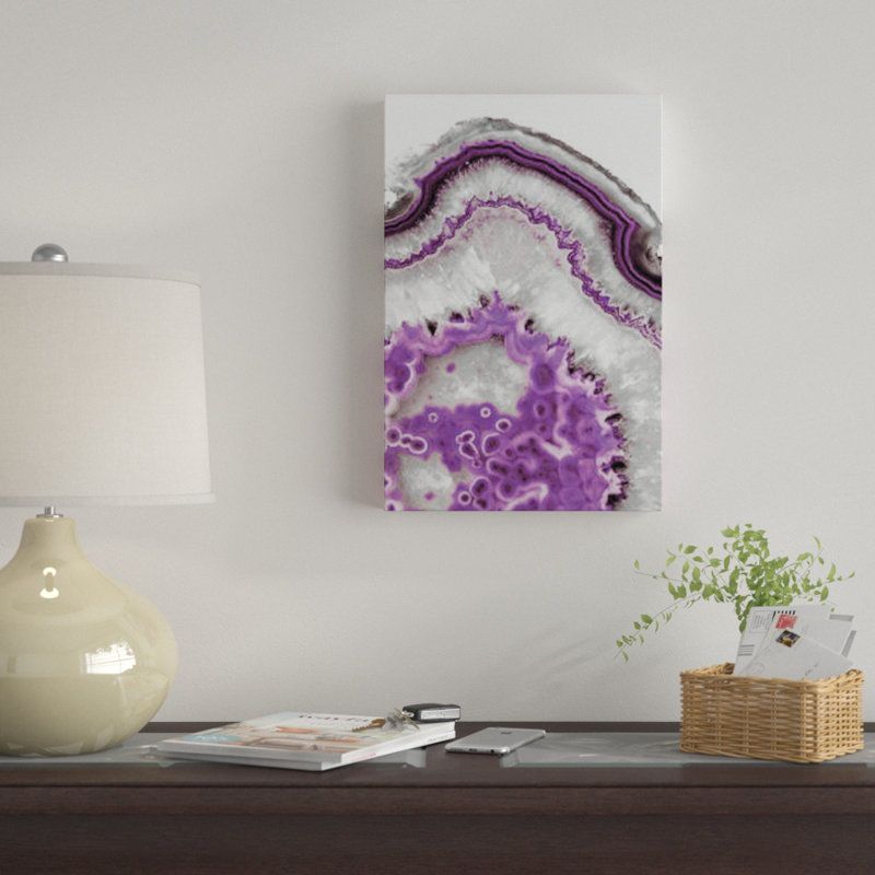 « ultraviolette agate », impression sur toile, H 26 po x l 18 po x P 1,5 po, Pas de tapis, Toile tendue