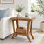 23.62" Solid Wood End Table, Small 2-tier Side Table with Storage for Living Room