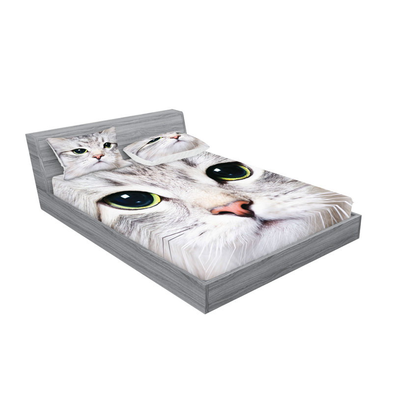 Multicolore drap-housse et coussin décoratif Ambesonne, Ensemble de draps pour taille de lit très grand +