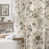 Motif floral taupe noir