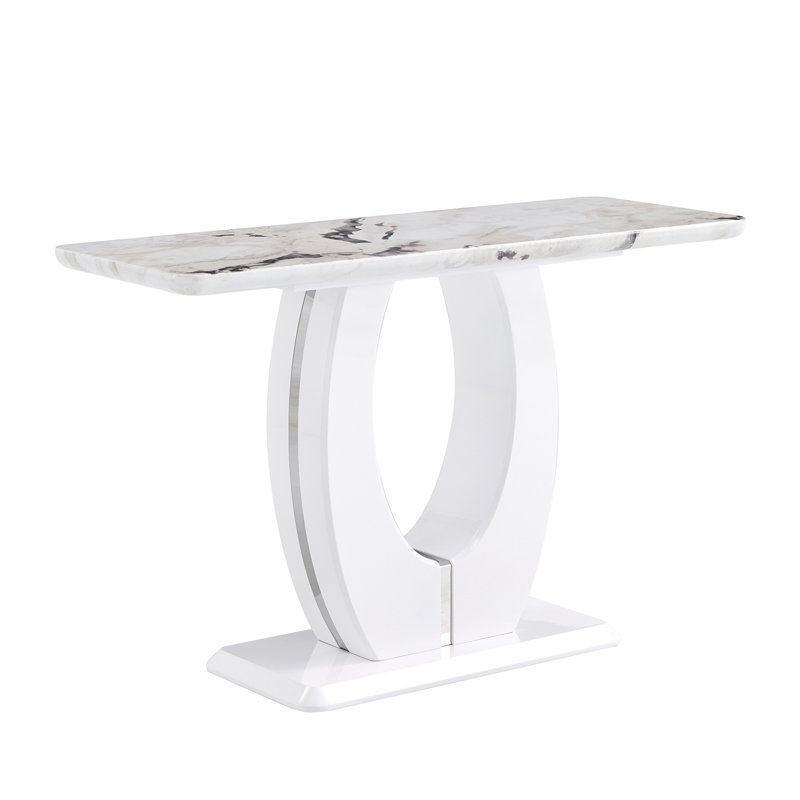 Modern Simple Glossy White Rectangular Counter Bar Table 47.24" x 18.11" x 29.52