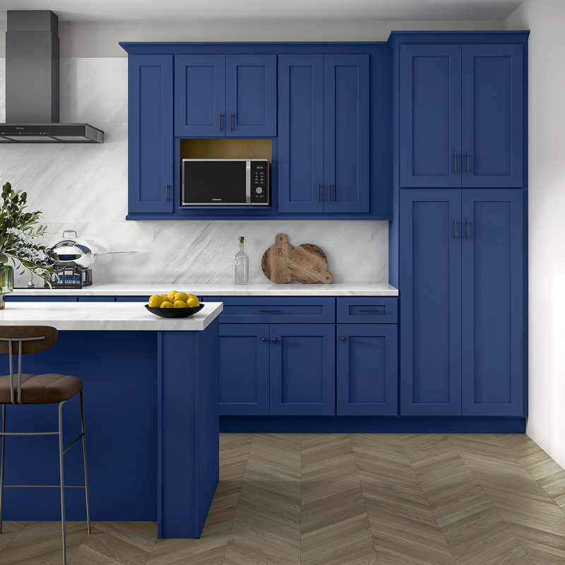 Armoire murale à micro-ondes, 27" W x 42" H x 17" D, Shaker bleu