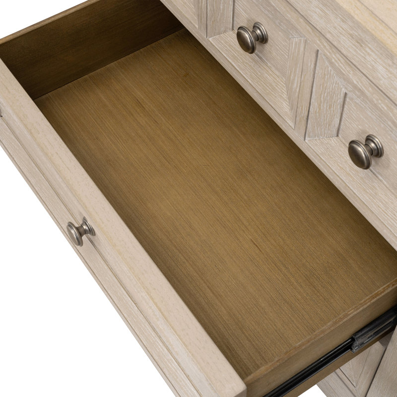 Ensemble de chambre à coucher 3 pièces Schell, Beige, Très grand lit, Trois pièces : lit et deux tables de chevet